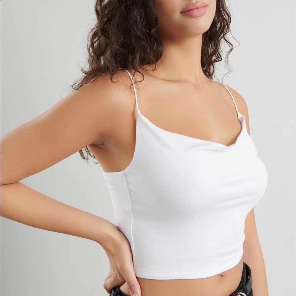 Garage White Cowl Bungee Cami